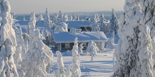 Vue du chalet hôtel Iso Syöte