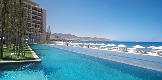 Vue piscine hôtel Kempinski Aqaba Jordanie